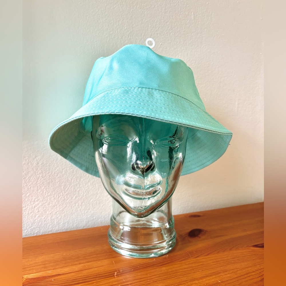 Light pastel teal blue bucket hat